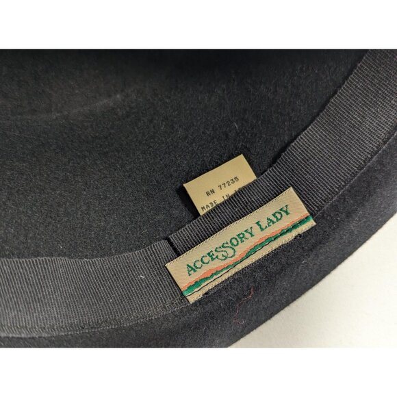 Vintage Women's Riding Top Hat, Black wool Italian Regency hat for women, - Picture 9 of 10